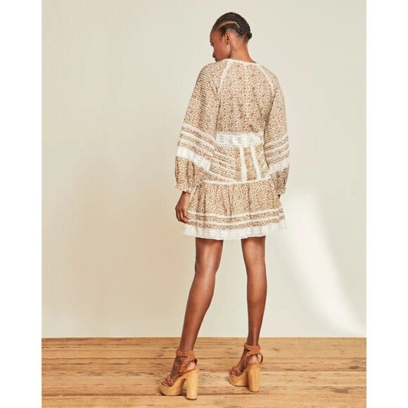 VERONICA BEARD Addilyn Floral Dress in Stone Multi Size 4 - Picture 15 of 16